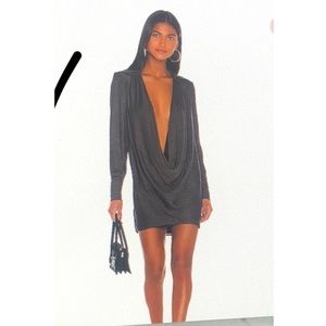 Revolve L’academie deep cowl neck mini dress